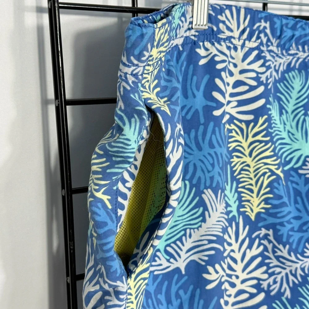 Tommy Bahama Relax Swim Trunks Mens XXL Blue Coral Tropical AOP Beach Resortwear